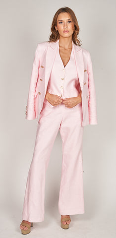 3 pc Pink Linen Suit - Gia