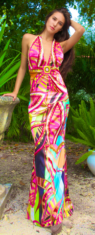 Riveria Multi Color Halter Dress