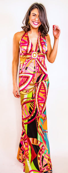 Riveria Multi Color Halter Dress