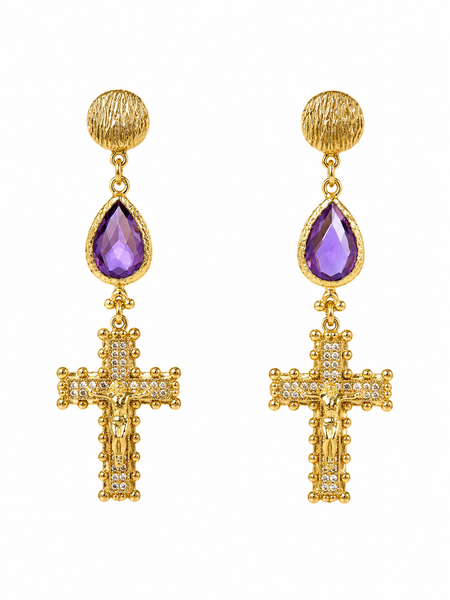 Amethyst Croix Earrings
