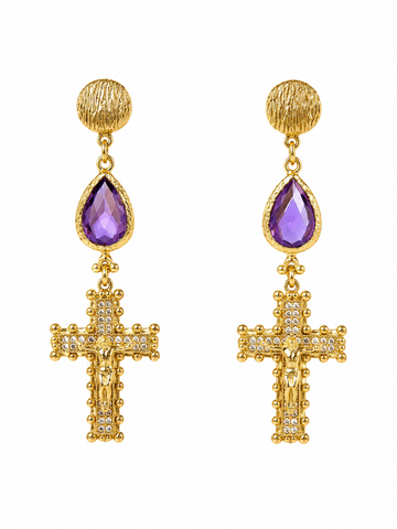 Amethyst Croix Earrings