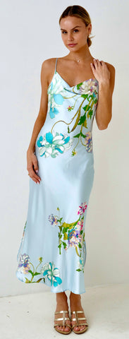 Fleur de Bleu Silk Dress