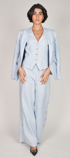 Gia Light Blue Linen Pant