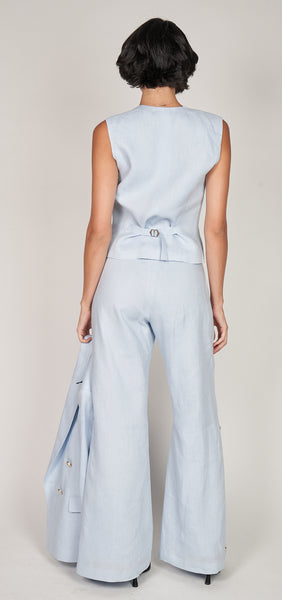 Gia Light Blue Linen Pant