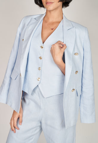 Gia Light Blue Linen Jacket