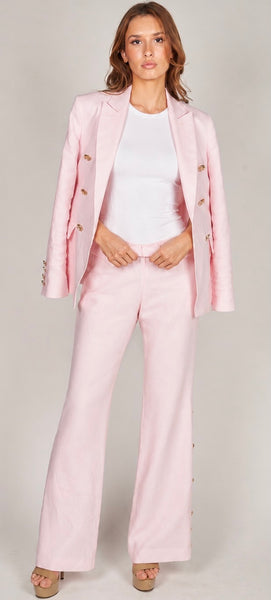 2 pc Pink Linen Suit - Gia