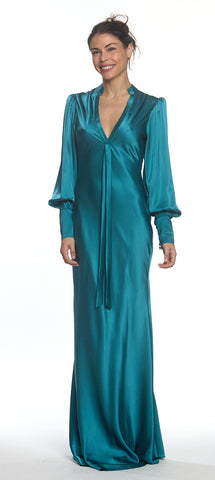 Imperial Teal Silk Gown