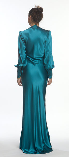 Imperial Teal Silk Gown