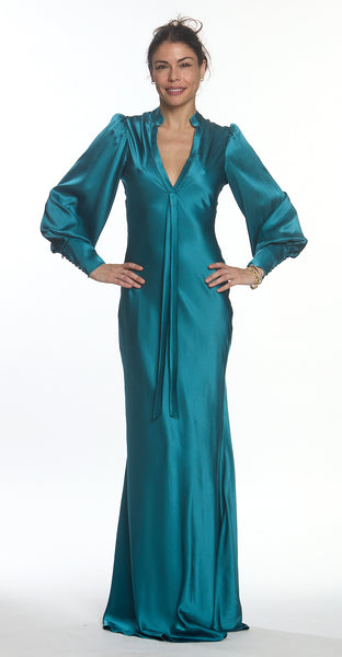Imperial Teal Silk Gown