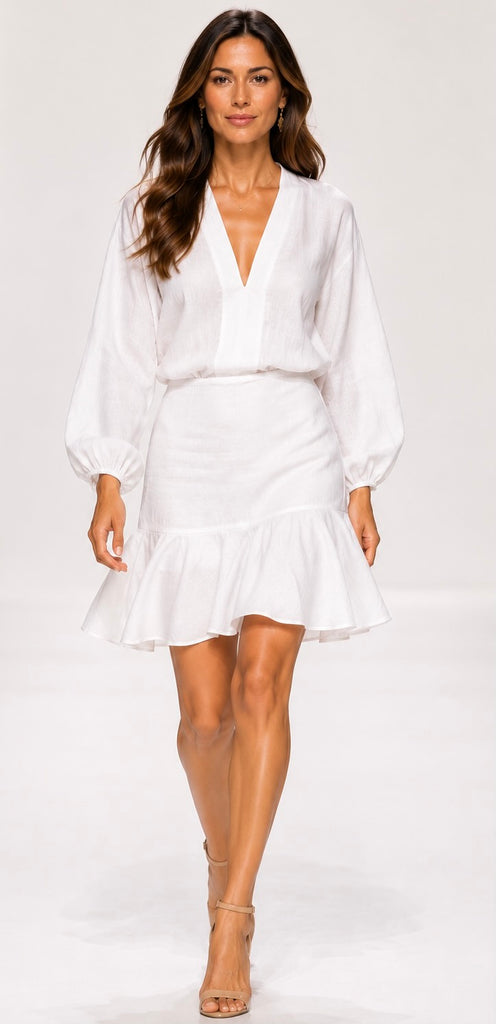 Terrys Dress ~ white Linen