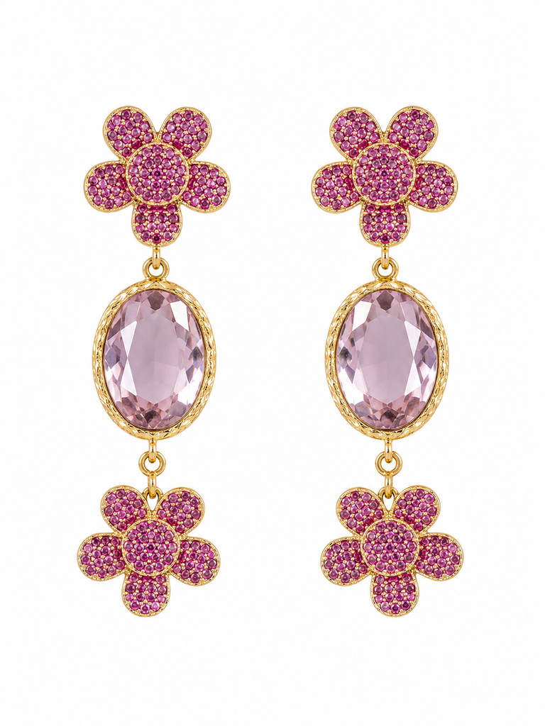 Fleur de Rosé  Earrings