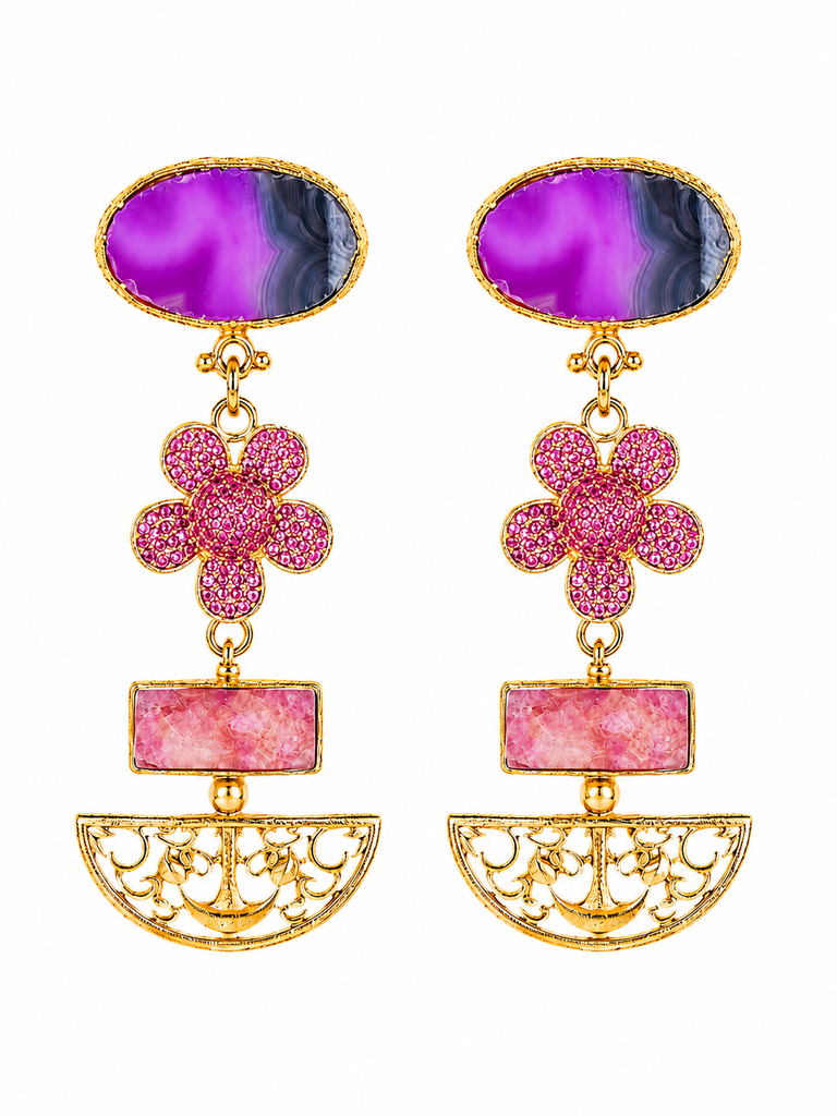 Fiori Rosa Statement Earrings