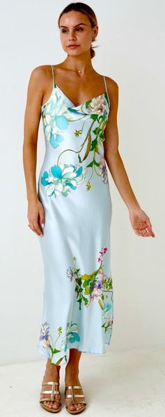Fleur de Bleu Silk Dress