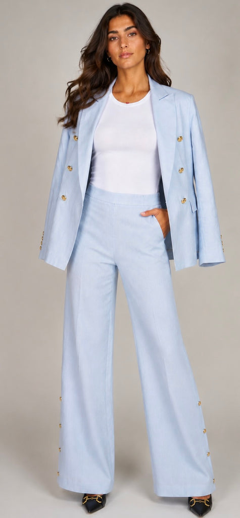 Gia Blue Linen 2pc Suit