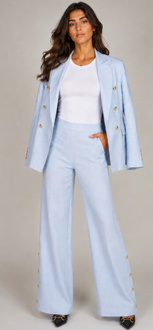 Gia Blue Linen 2pc Suit