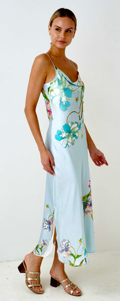 Fleur de Bleu Silk Dress