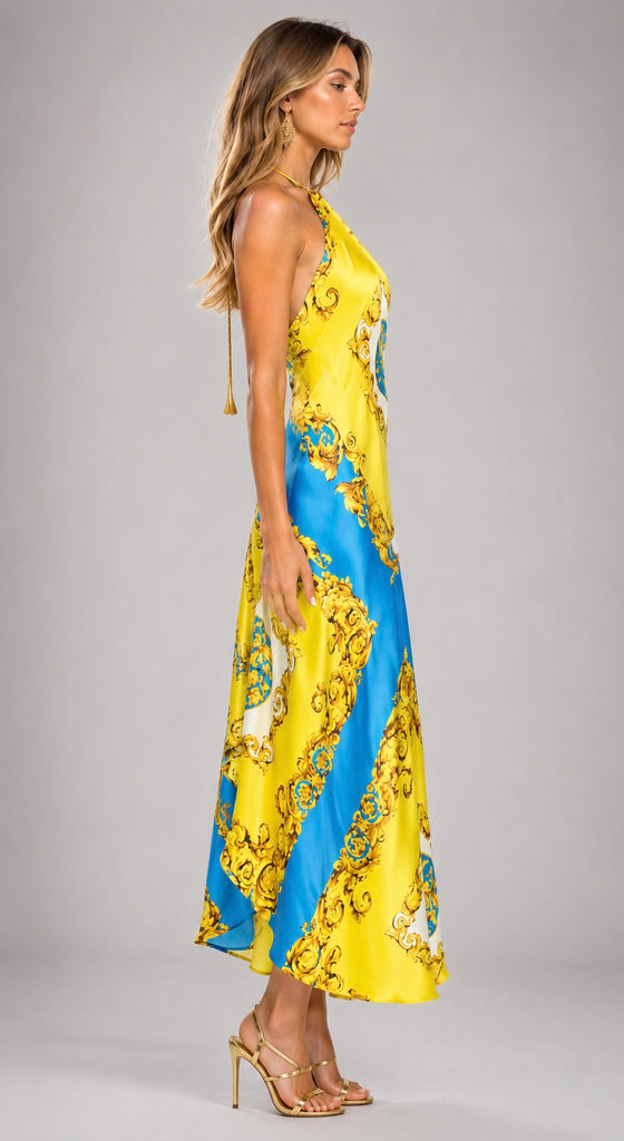 Capri- Blue and Yellow Dress L