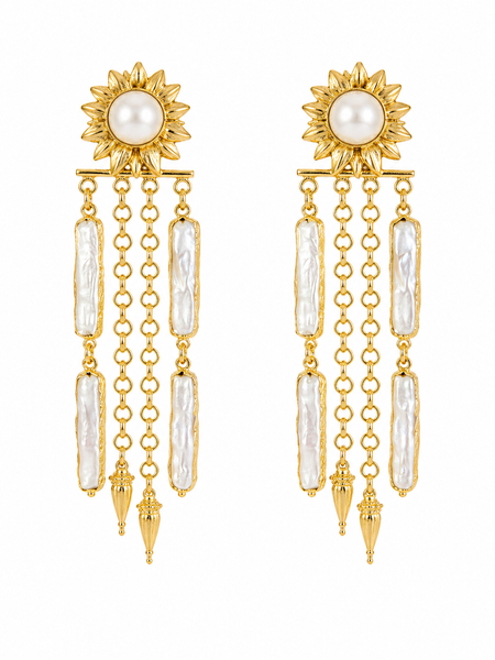 Sole Perla Chandelier Earrings