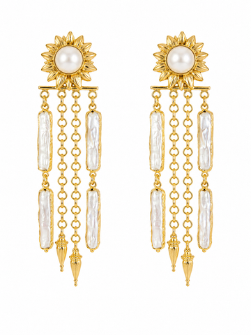 Sole Perla Chandelier Earrings
