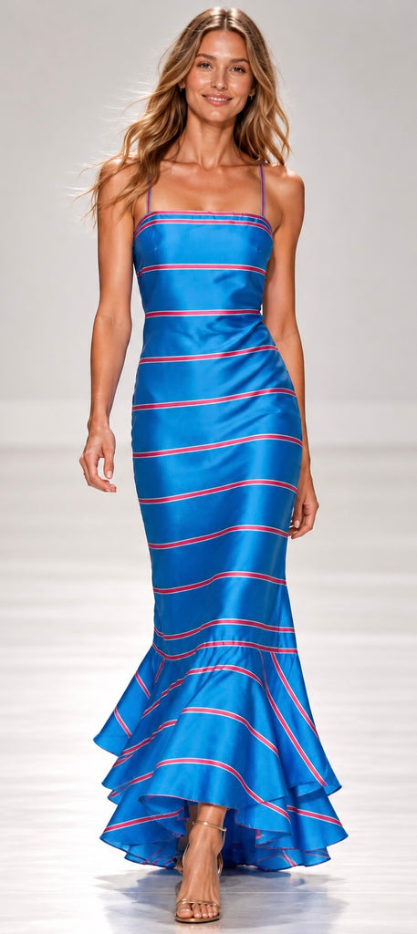 Yacht Dress - Blue and Pink Stripe
