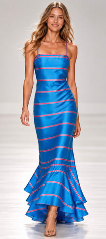 Yacht Dress - Blue and Pink Stripe