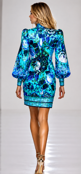 Whimsy Blue Rose Dress