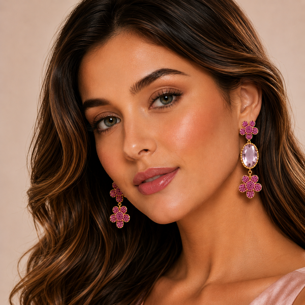 Fleur de Rosé  Earrings