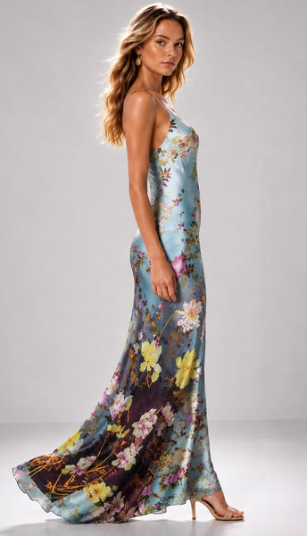 Midnight Long Cami Dress Blue