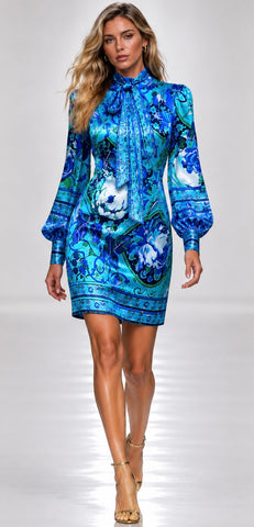 Whimsy Blue Rose Dress