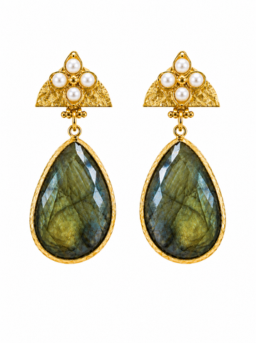 Portofino Pearl & Labradorite Drop Earrings