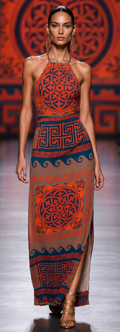 Venus Orange Blue Dress
