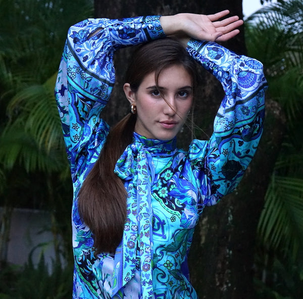 Whimsy Blue Rose Dress