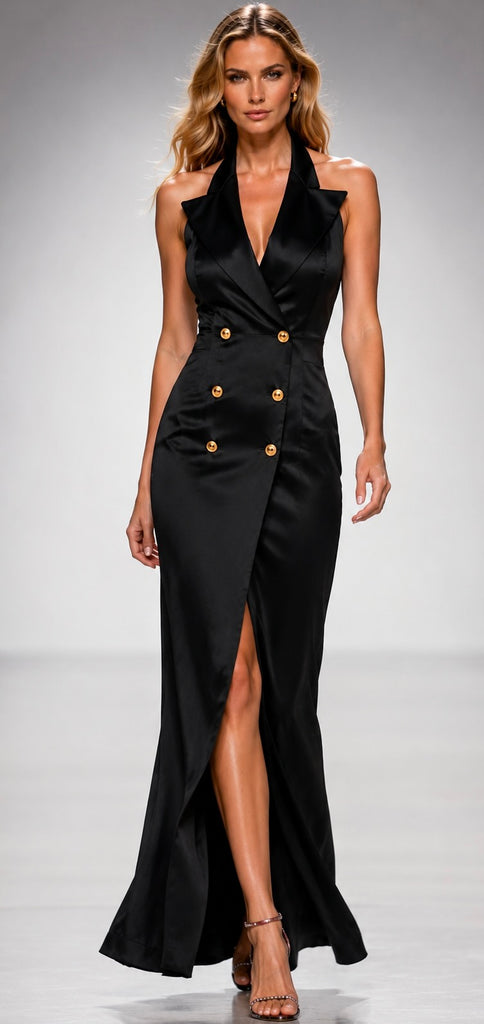black tuxedo dress for women Claudia long sleeves Blazer & Tuxedo Dresses for