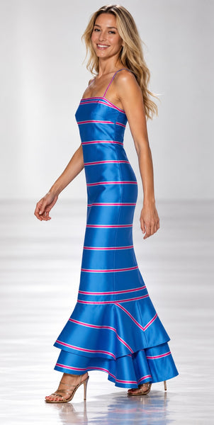 Yacht Dress - Blue and Pink Stripe