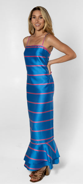 Yacht Dress - Blue and Pink Stripe