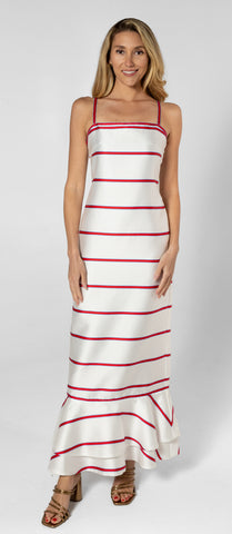 Yacht Dress - Red and White