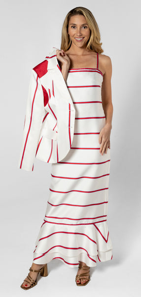 Yacht Dress - Red and White