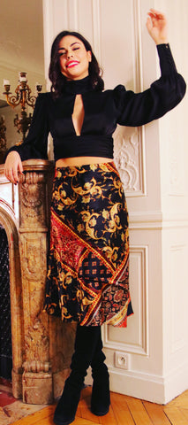 Black Cashmere Skirt