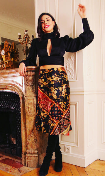 Black Cashmere Skirt