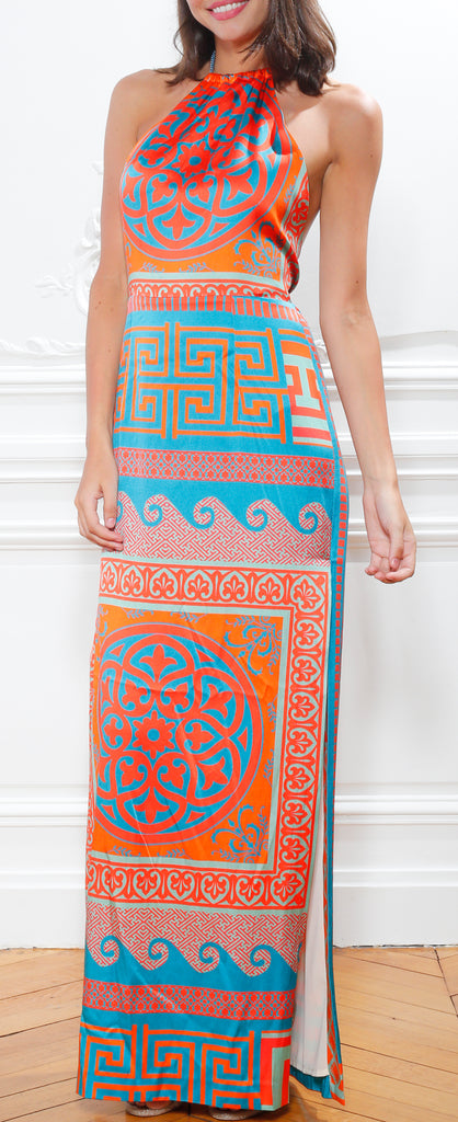 Venus Orange Blue Dress Venus Orange Blue Dress