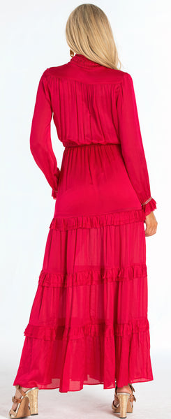 GiGi Red Long Silk Dress