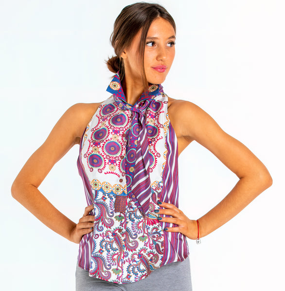 Tuxedo Silk Twill Top