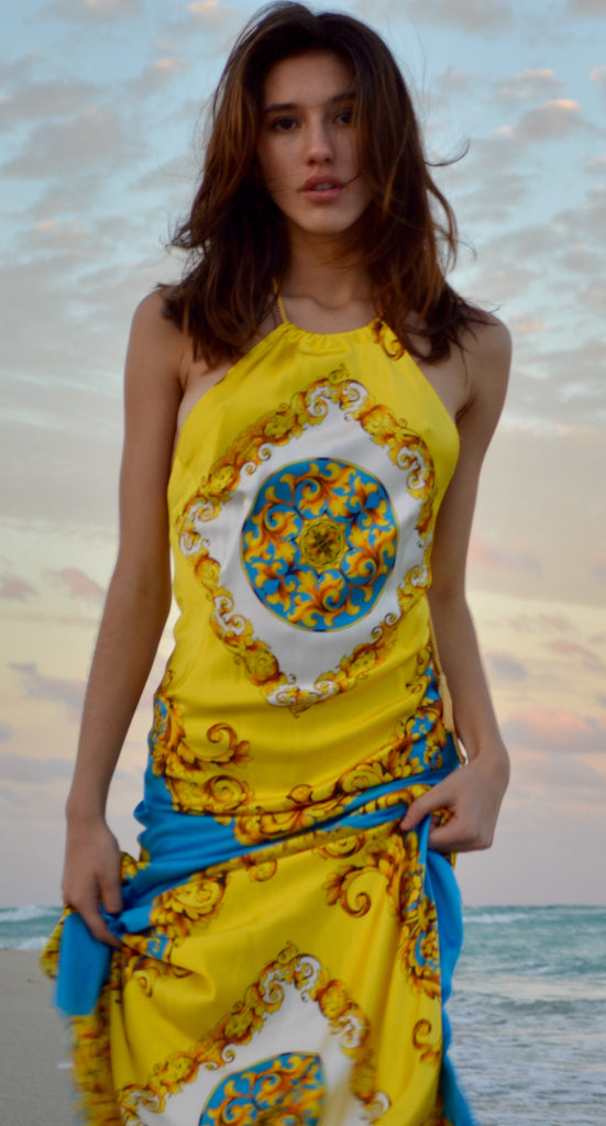 Capri- Blue and Yellow Dress Capri- Blue and Yellow Dress