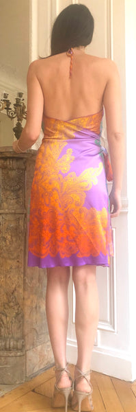 Purple Sunrise Short Wrap Dress