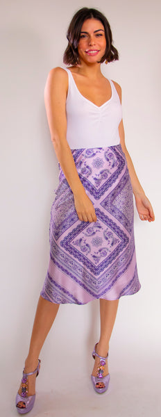 Purple White Bandana Skirt 509
