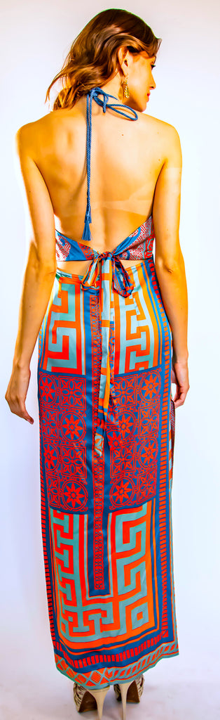 Venus Orange Blue Dress Venus Orange Blue Dress