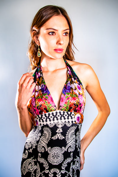 Black Paisley Halter